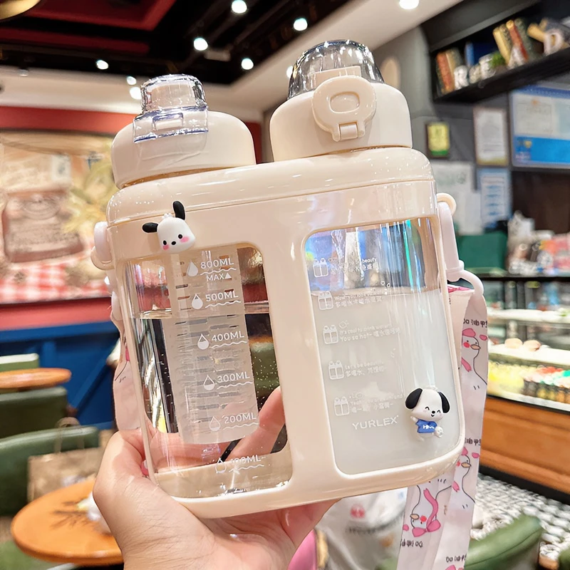分仓双饮水杯女生高颜值茶水分离泡茶杯夏天便携大容量带吸管杯子