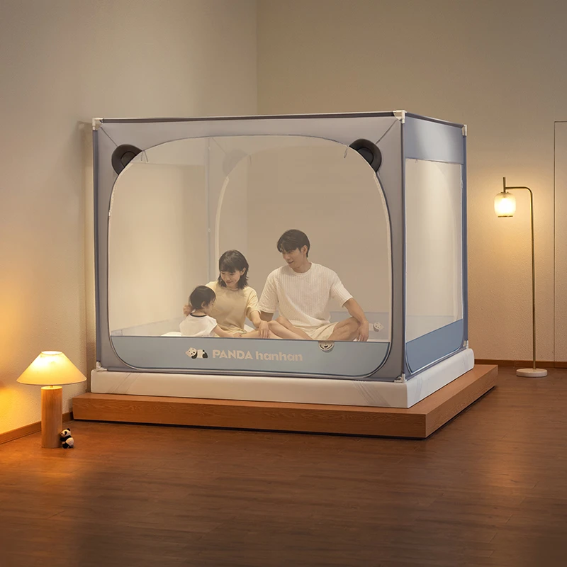 3D熊猫憨憨高级儿童防摔蚊帐2024新款卧室家用防尘防蚊