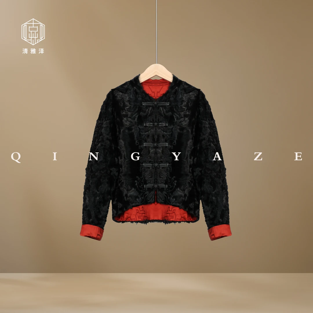 念念不忘！象羔羊皮毛一体新中式双面穿外套！GZ4983