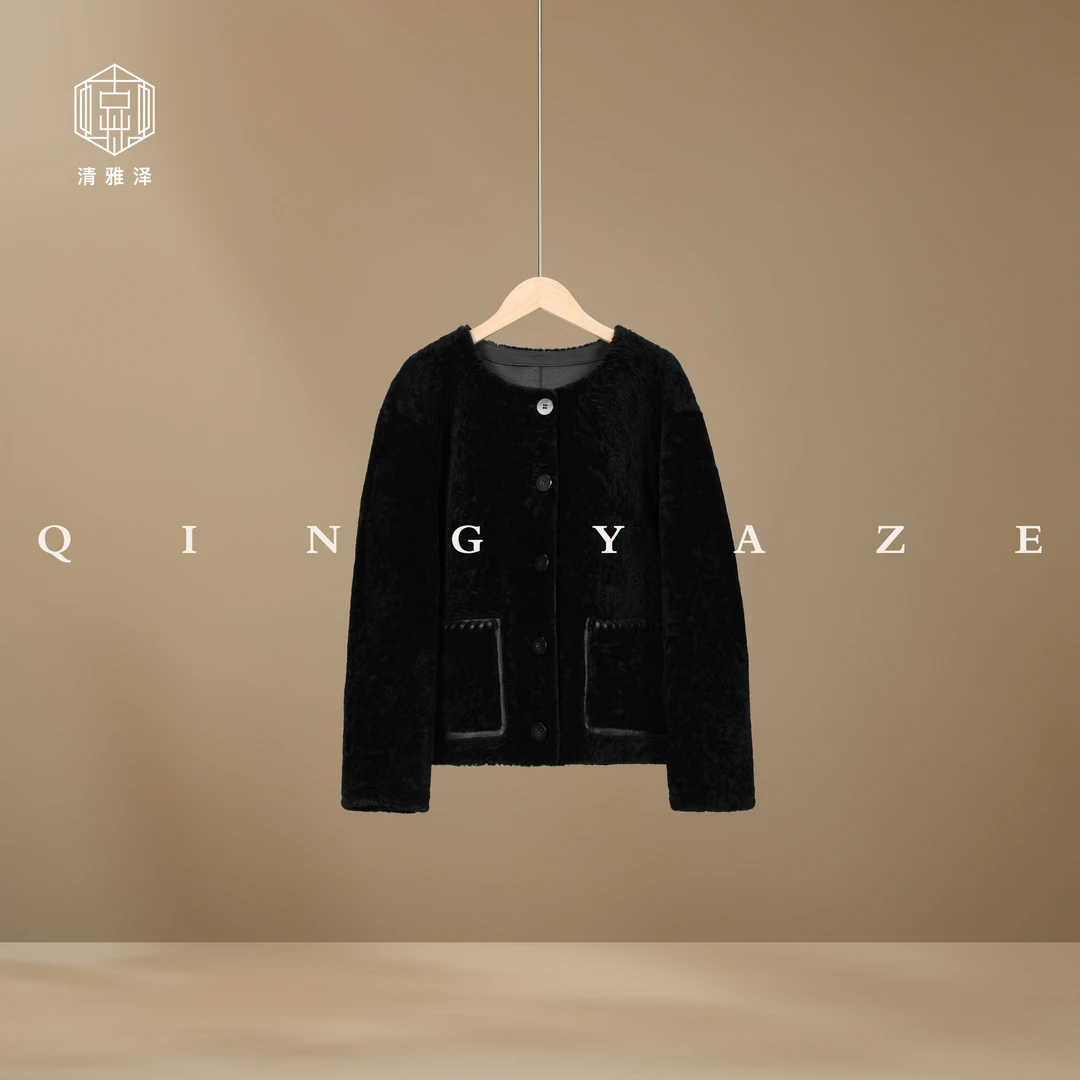 小精致！南非水波纹皮毛一体外套！GZ5105