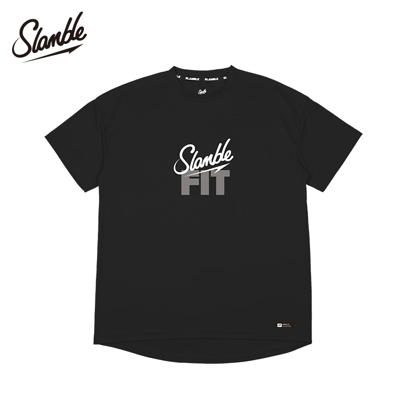 SLAMBLE夏季新款篮球FIT短袖男圆领运动健身跑步速干上衣