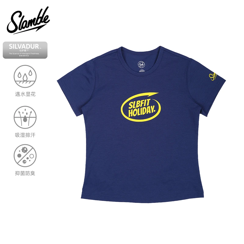 SLAMBLE女子速干抗菌仙护盾短袖T恤女款运动户外休闲夏季圆领