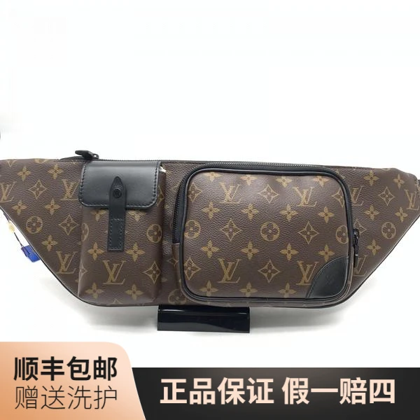 99新 LouisVuitton/路易威登 LV棕老花腰包/10017688二奢男包奢侈