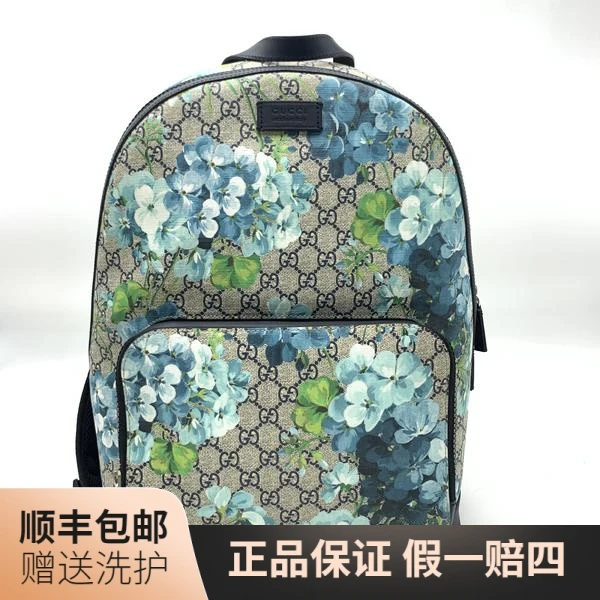 99新 GUCCI/古驰 古驰蓝天竺葵双肩包/10016398 双肩包 男包 肩包