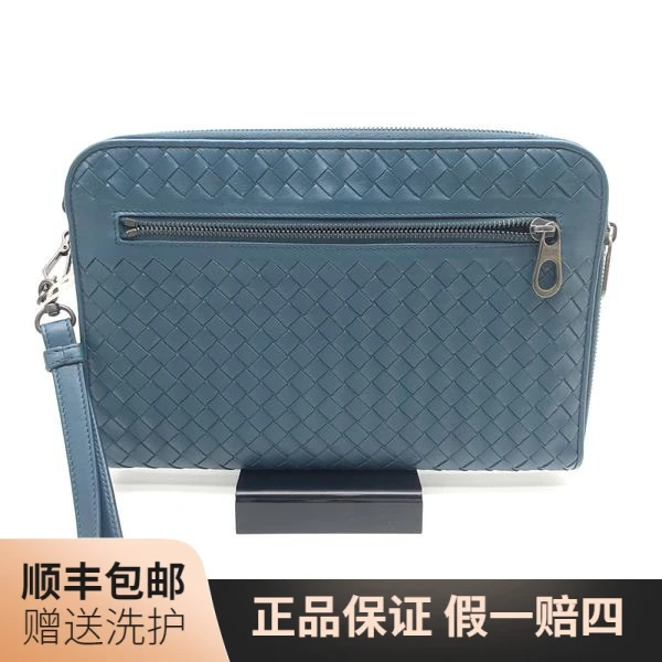 95新 BOTTEGA VENETA/葆蝶家 BV孔雀绿编织手拿包/10015179手拿包