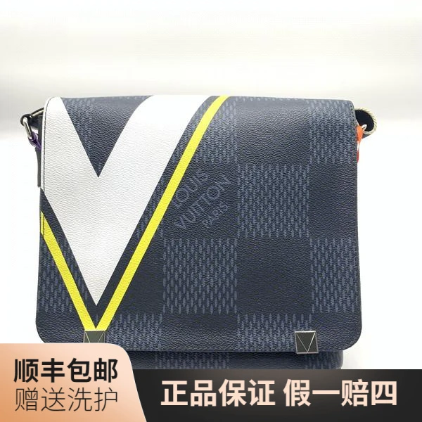 99新 LouisVuitton/路易威登 LV蓝棋盘格帆船系列斜挎包/10018140