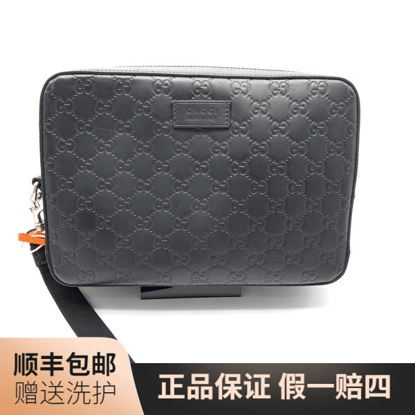 95新 GUCCI/古驰 古驰黑老花压印手拿包/10017413 手拿包 奢侈品
