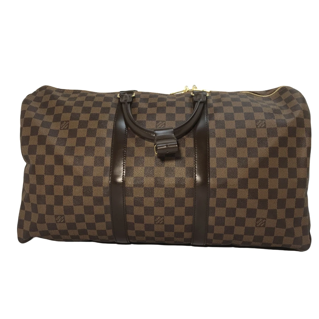 95新 LouisVuitton/路易威登 棕棋盘格旅行袋/2082号时尚休闲棕色