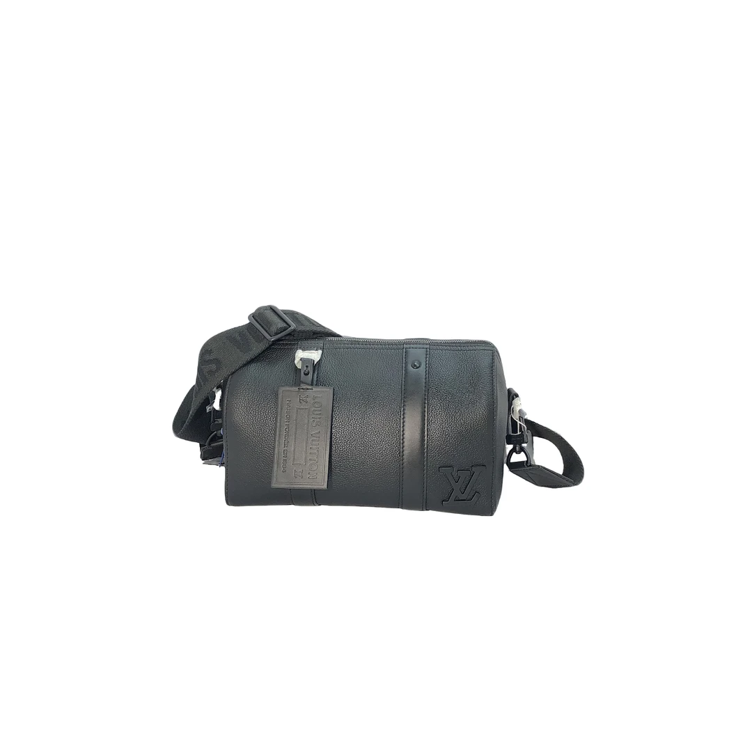 99新 LouisVuitton/路易威登 city keepall黑花斜挎包/3638号男士