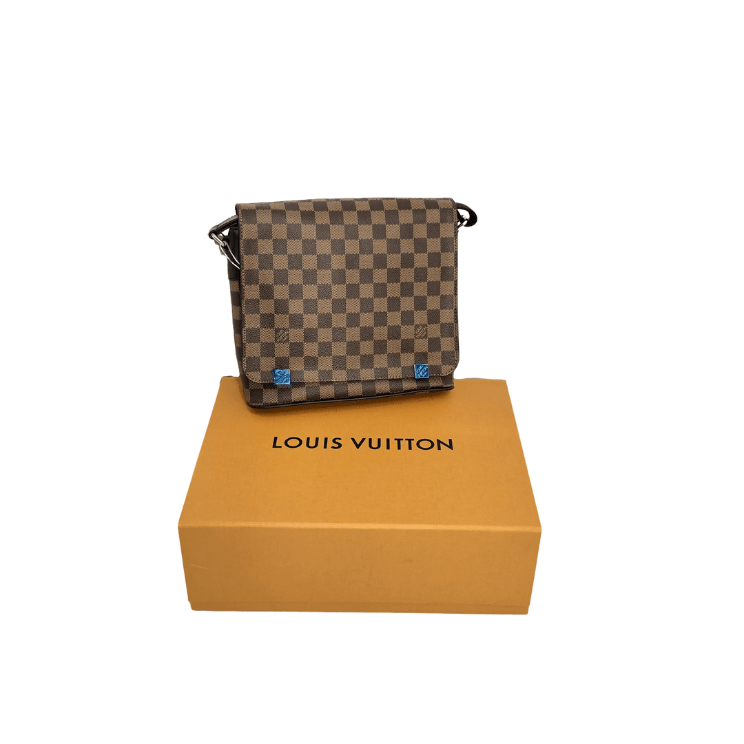 99新 LouisVuitton/路易威登 棕棋盘格单肩包/3465号男士