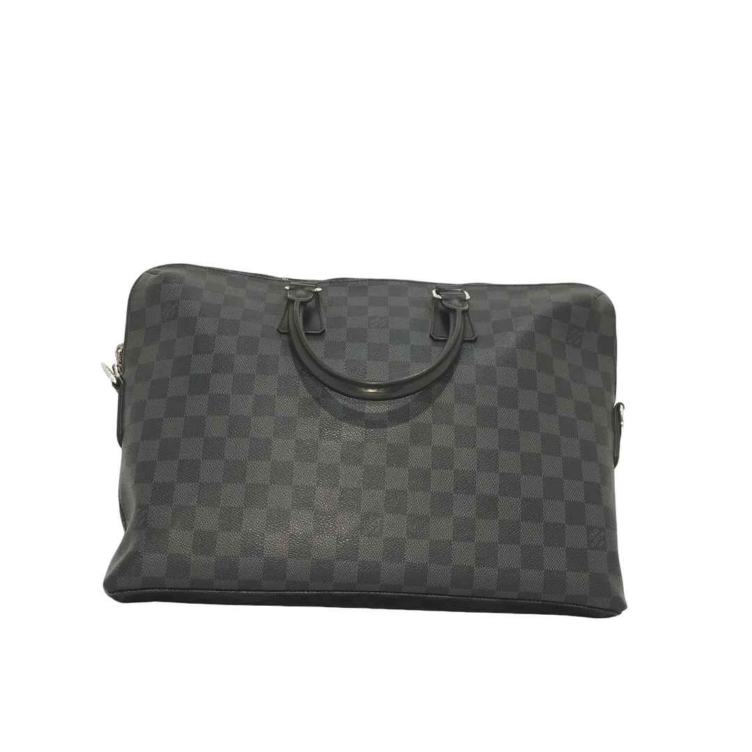95新 LouisVuitton/路易威登 黑棋盘格公文包/1720号男士休闲黑色
