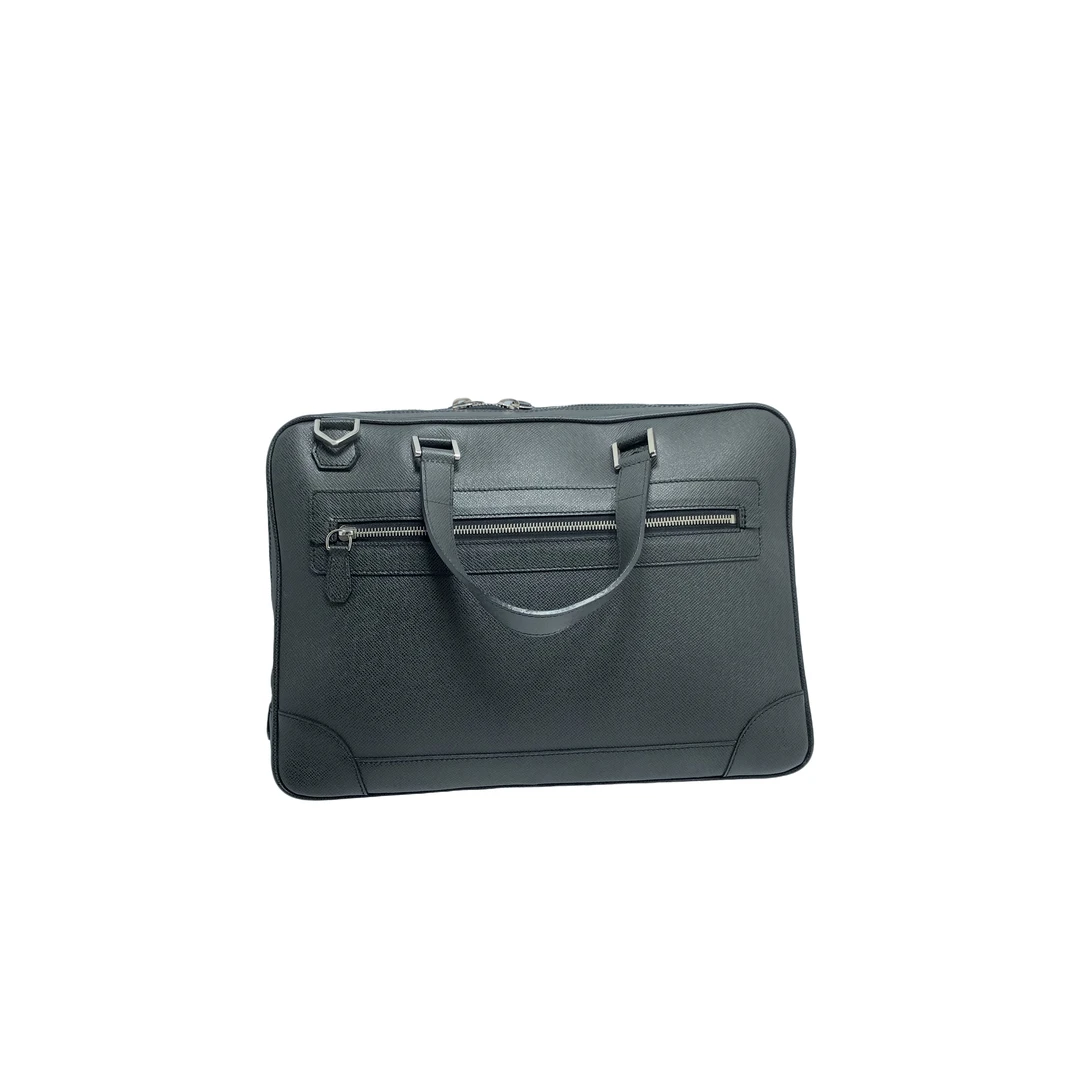 95新 LouisVuitton/路易威登 黑灰皮手提公文包/3387号男士时尚