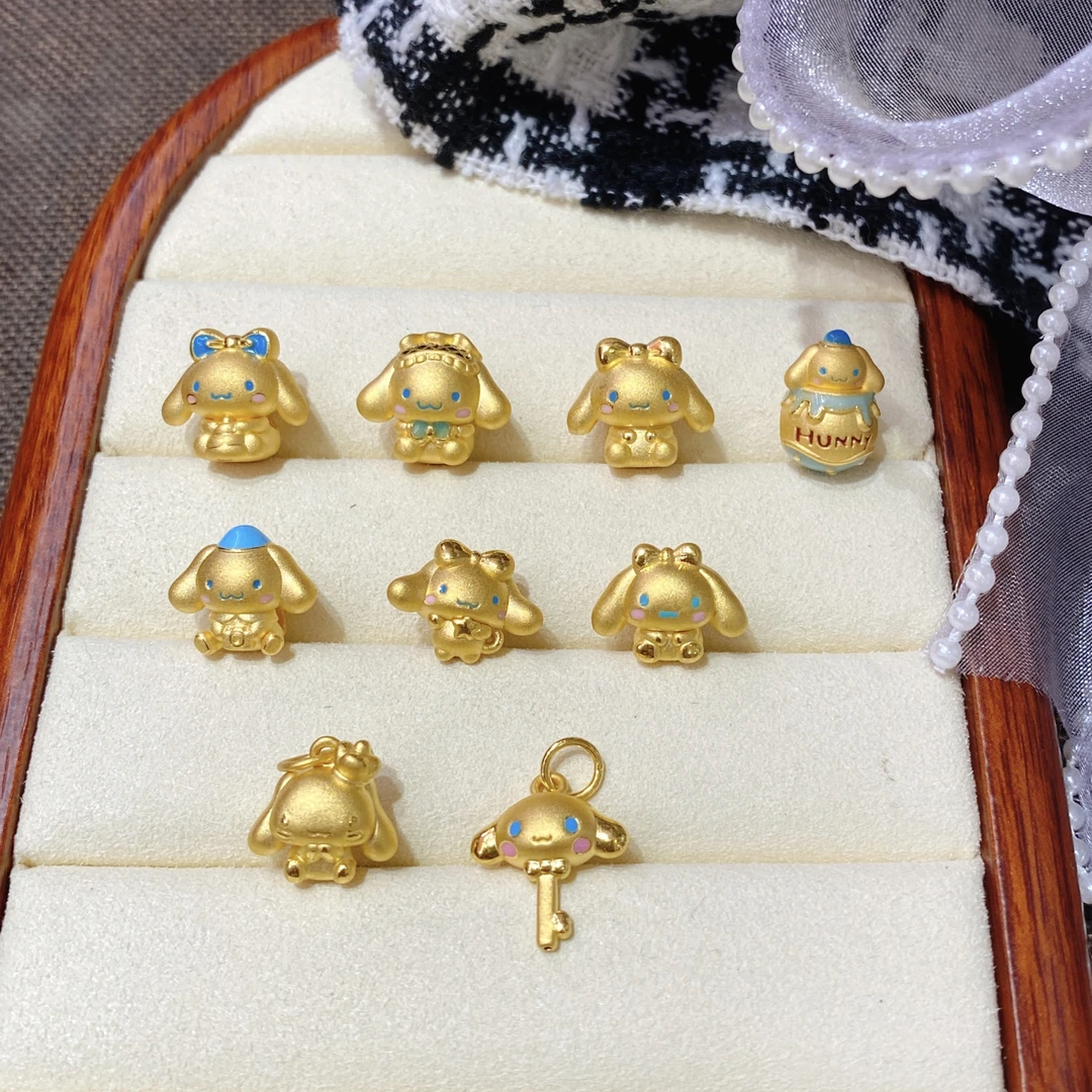 足金999玉桂狗大耳狗三丽鸥黄金转运珠送女友宝宝水贝硬金按克
