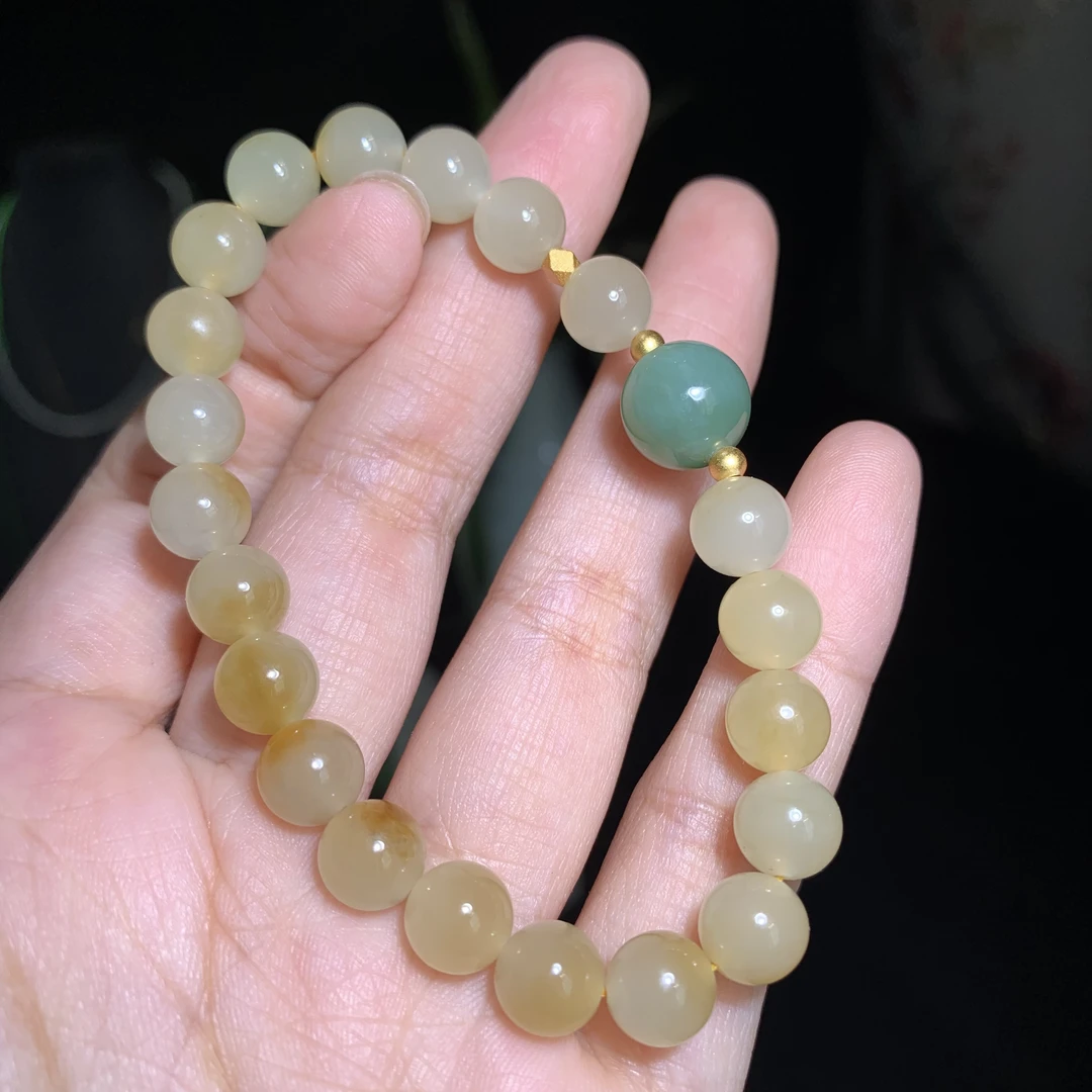 天然和田玉糖白单圈气质时尚款