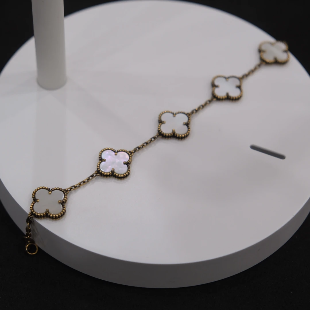 【足金999四叶草手链】黑金手链#精品硬金工艺