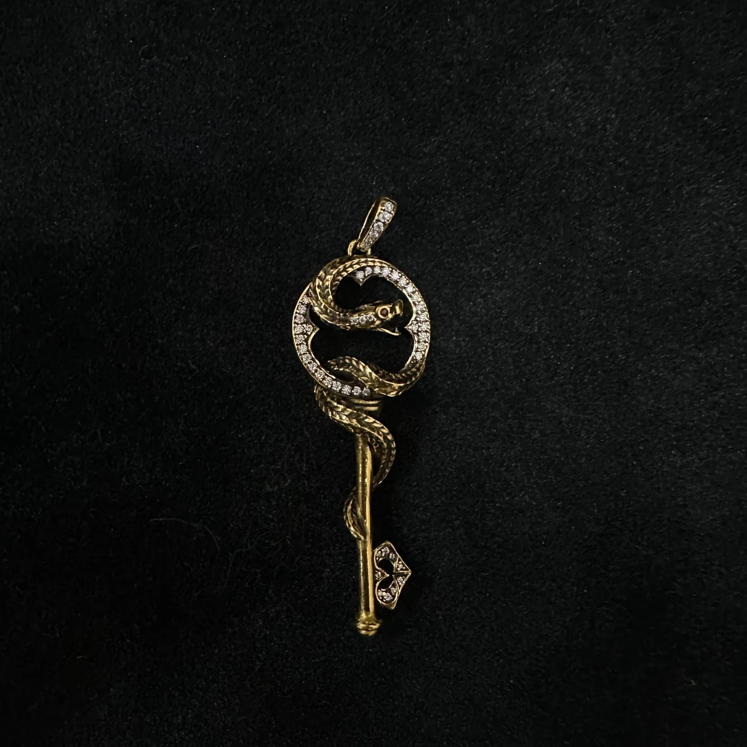 【足金999灵蛇钥匙吊坠】黑金吊坠（不带链）#精品黑金工艺#百搭时尚