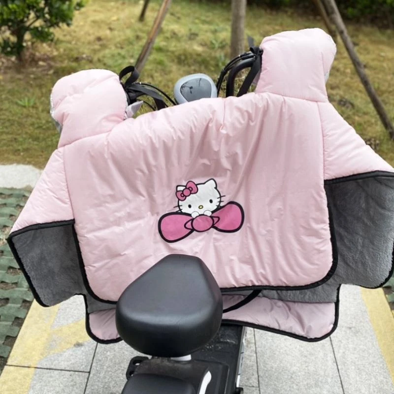 hellokitty挡风被电动车冬加大加厚防水挡风罩卡通爱玛通用13