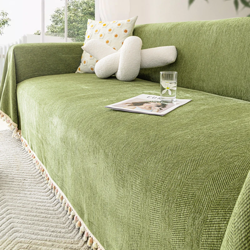 雪尼尔人字纹沙发巾盖布防滑隔水沙发垫四季通用高级感全盖可机洗