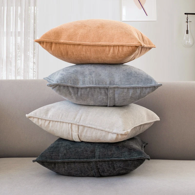 轻奢雪尼尔客厅沙发抱枕床头靠垫腰枕抱枕套不含芯大靠背垫靠背垫