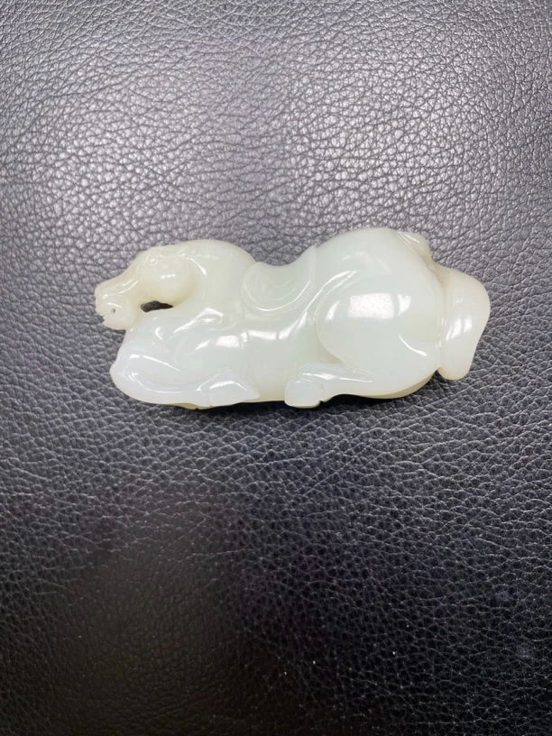 和田玉糖白手把件