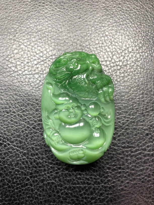 和田玉碧玉猫眼挂件