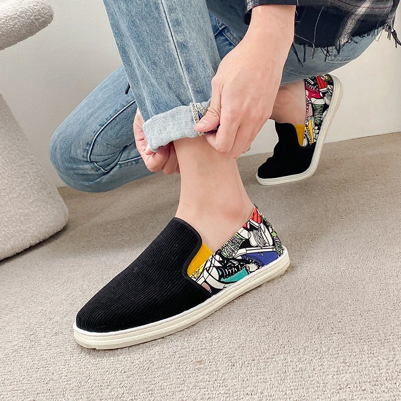 新款千层底艾草布鞋手工缝制老北京布鞋时尚休闲高颜值高端鞋子男