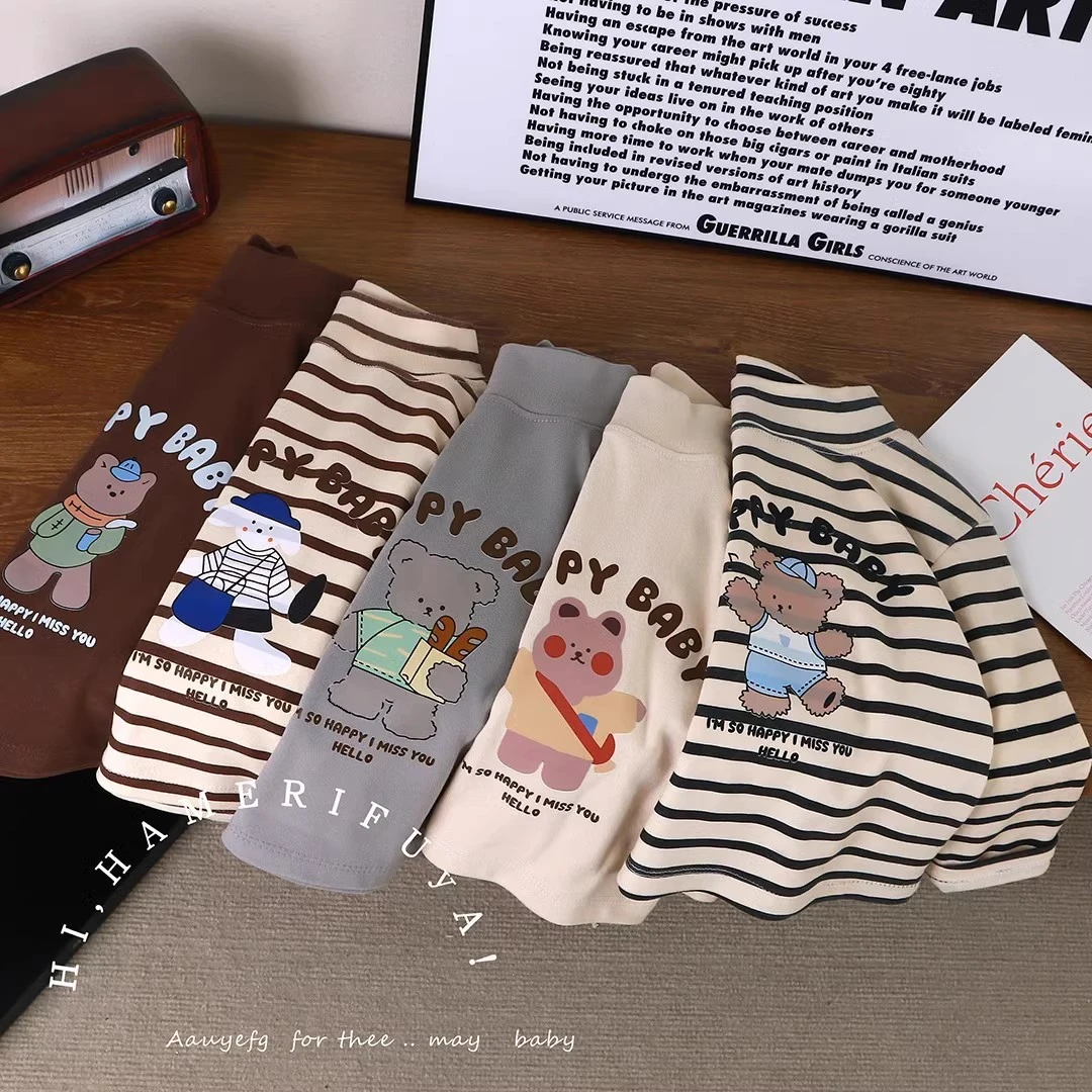 儿童长袖冬季新款儿童保暖单上衣宝宝德绒男女宝宝舒适家居服打底