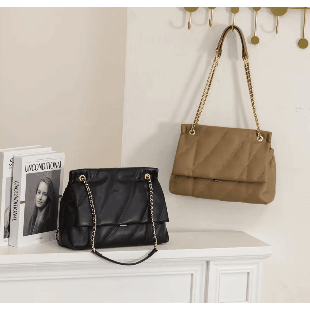 【思驰专柜正品】思驰合集时尚百搭链条轻奢大菱格女士托特包