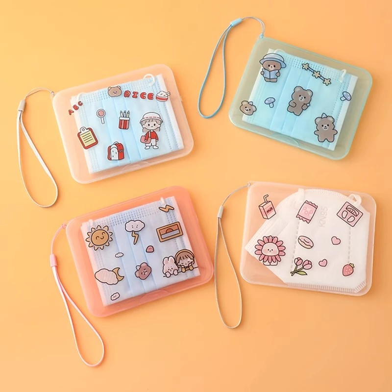 口罩收纳盒防晒口罩收纳袋夹随身携带便携装放口罩的防尘盒口罩盒