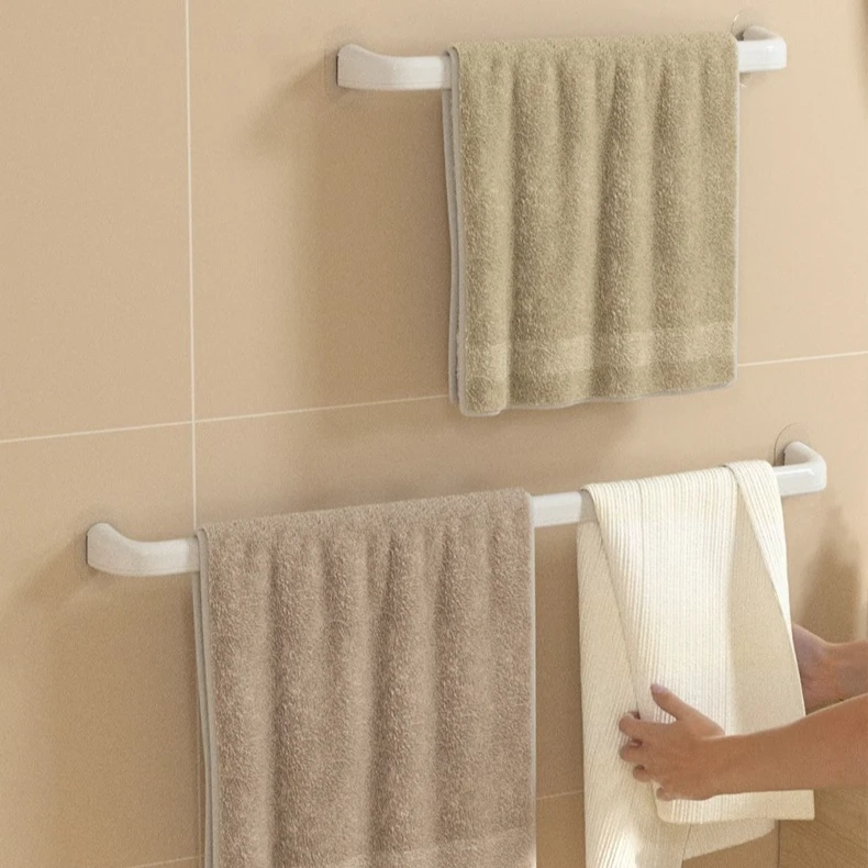 毛巾架子卫生间免打孔壁挂置物架浴室毛巾单杆厕所洗手间收纳挂架