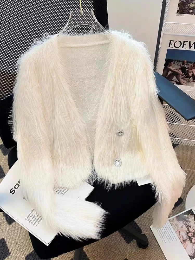 高级感毛毛外套名媛气质百搭小香风开衫柔顺