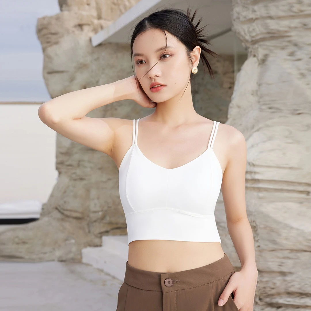 FAITIME/非  美背裹胸女2023春季新款无钢圈吊带聚拢背心抹胸裹胸