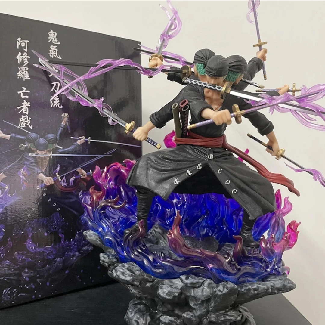 樱木手办 海贼王黑衣战斗九把刀索隆 带剑气 手办模玩