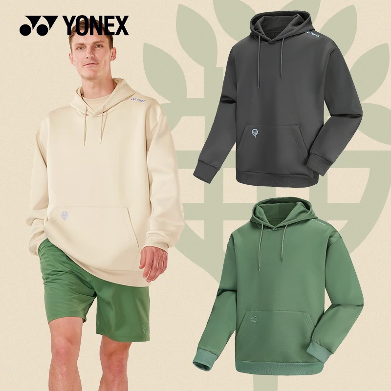 尤尼克斯羽毛球服秋冬环保款男女运动长袖yy运动连帽卫衣外套户外