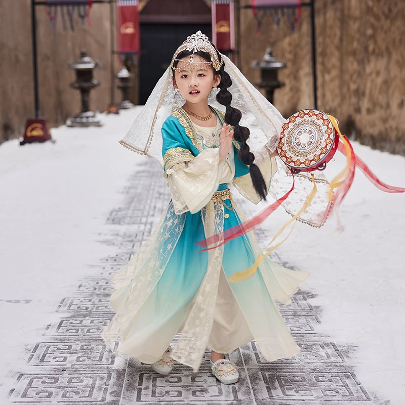 西子问女童汉服【阿依古丽】改良套装古风公主仙气古装薄款春秋