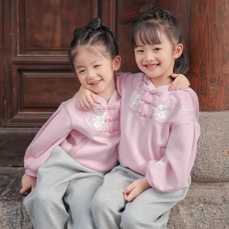 西子问女童汉服【汀甜-黄粉】公主风套装公主仙气运动国风套装