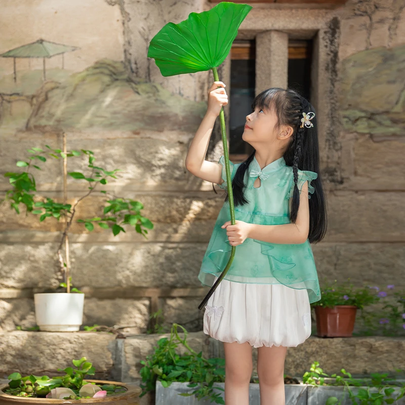 西子问【小池】汉服女童夏季新款中国风儿童礼服童装女童改良套装