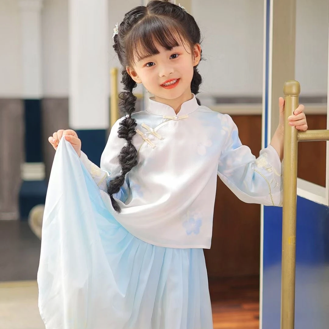 西子问女童汉服【初霁】明制套装春季中国风原创儿童