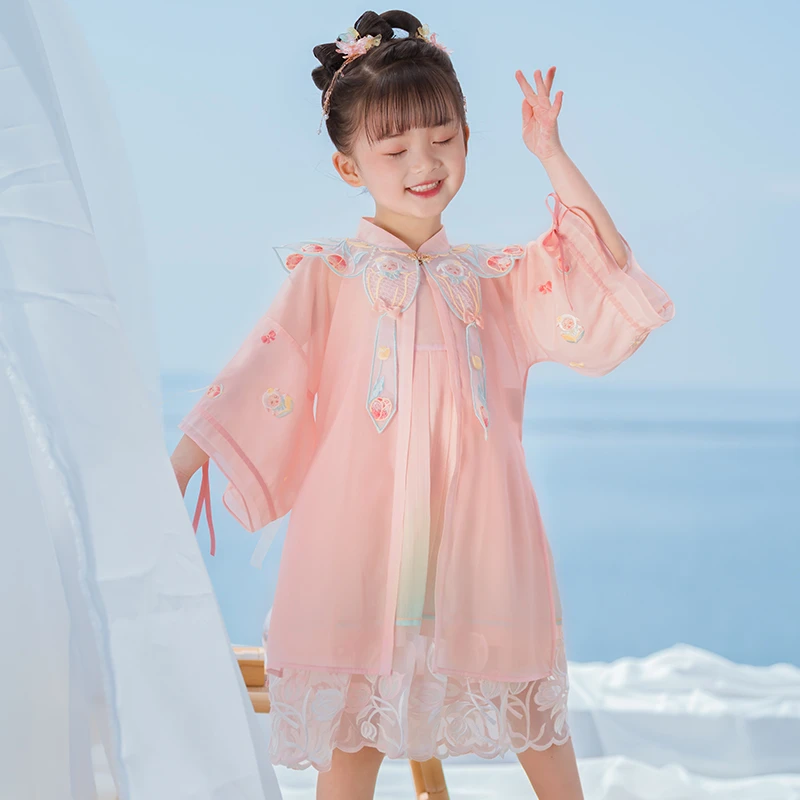西子问汉服女童【咩咩】国风改良夏款襦裙汉元素公主儿童连衣裙
