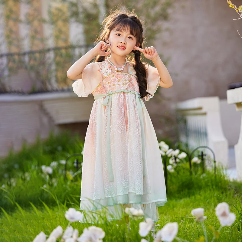 西子问齐胸襦裙【云芙】夏季新款日常中国风改良汉服礼服童装女童