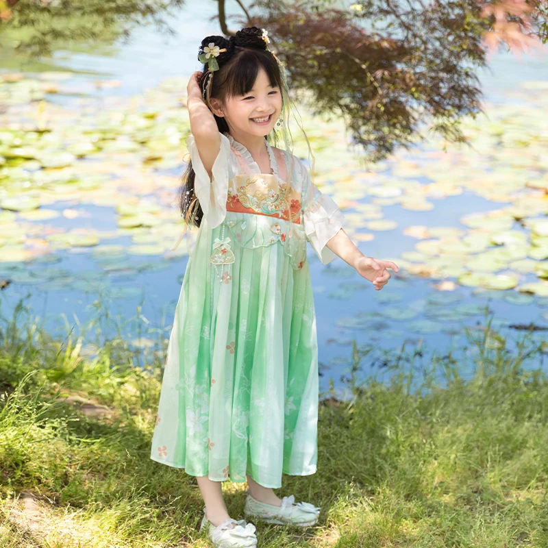 西子问齐胸襦裙【瑞安】夏季新款中国风女童连衣裙改良汉服童装