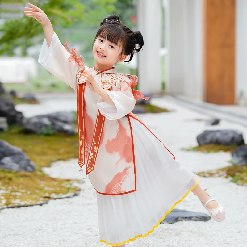 西子问【锦渔】汉服女童夏款改良国风儿童礼服童装女童汉元素