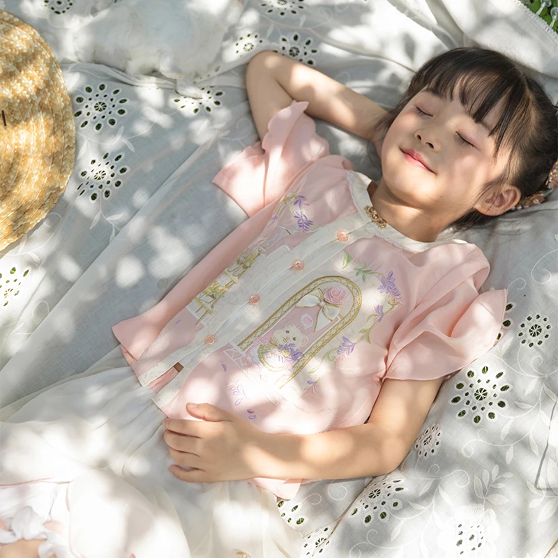 西子问【馨瑶】汉服女童夏季新款中国风儿童礼服童装女童改良套装