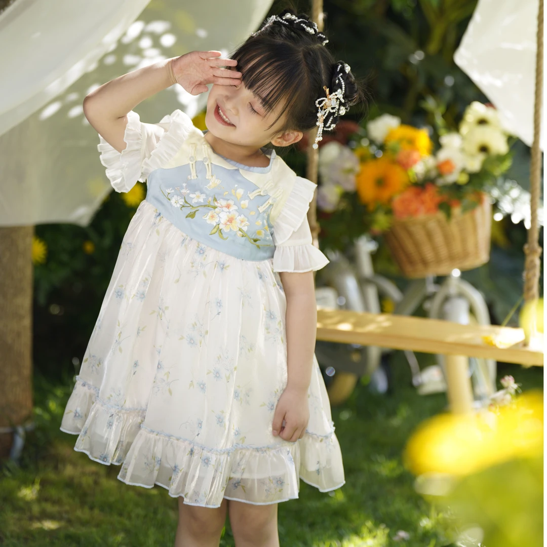 西子问【晨露】汉服女童唐制夏款襦裙国风女童儿童古装裙子古装