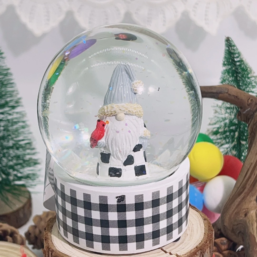 圣诞老人水晶球10cm款场景装饰布景装扮圣诞水晶飘雪圣诞文创礼品
