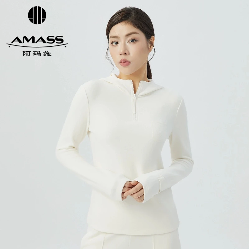 阿玛施AMASS新款丘比特休闲百搭学院风连帽长袖卫衣女士5300662