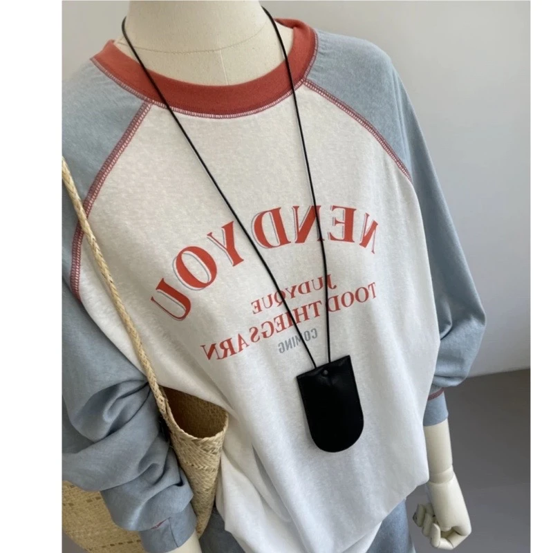 睡衣女秋冬新款长袖长裤纯棉时尚简约休闲家居服套装（美式ins风）