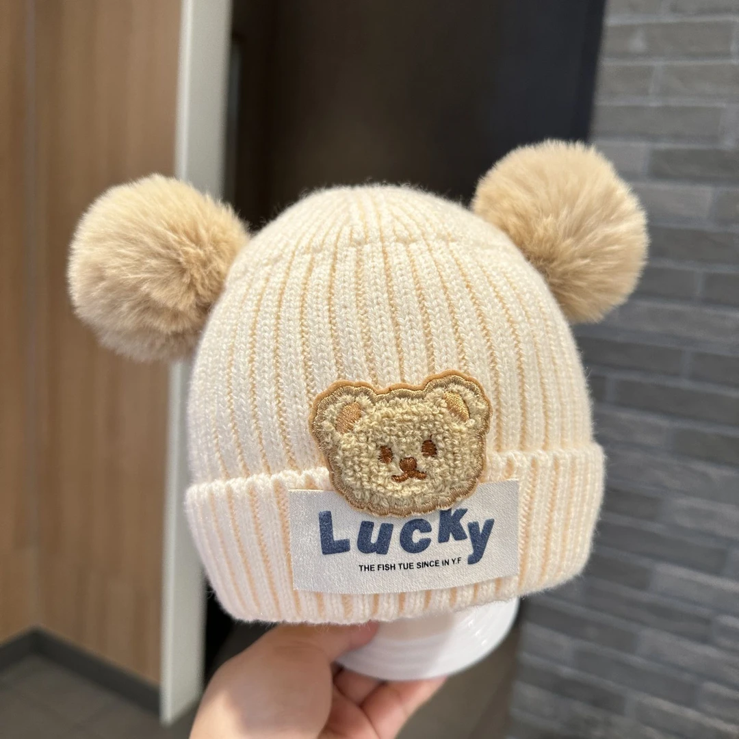 巴拉甄选宝宝套头帽秋冬款毛线帽可爱萌新生儿宝宝针织帽婴幼儿