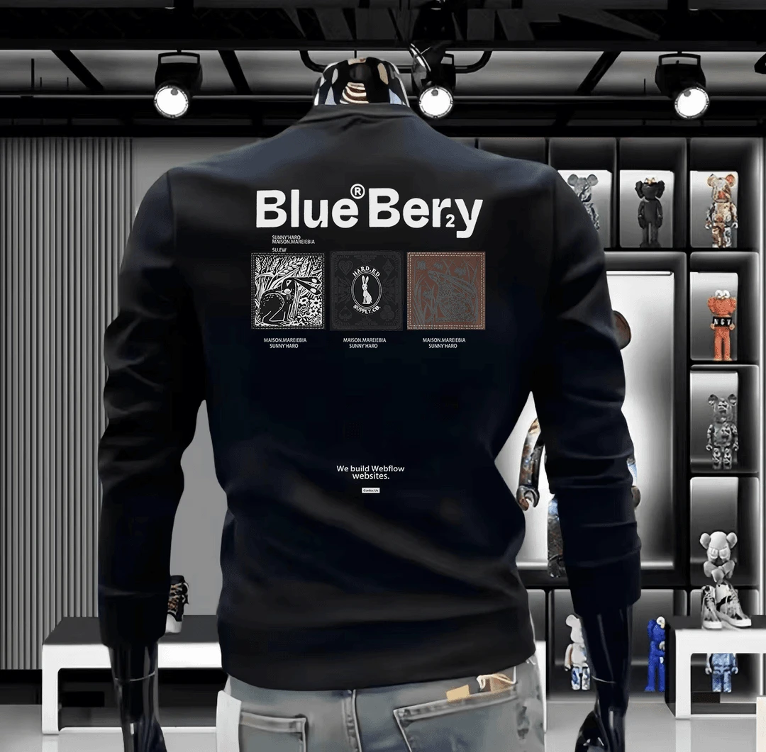 欧货新款男士时尚品质套头卫衣秋冬百搭打底长袖圆领印花加绒上衣