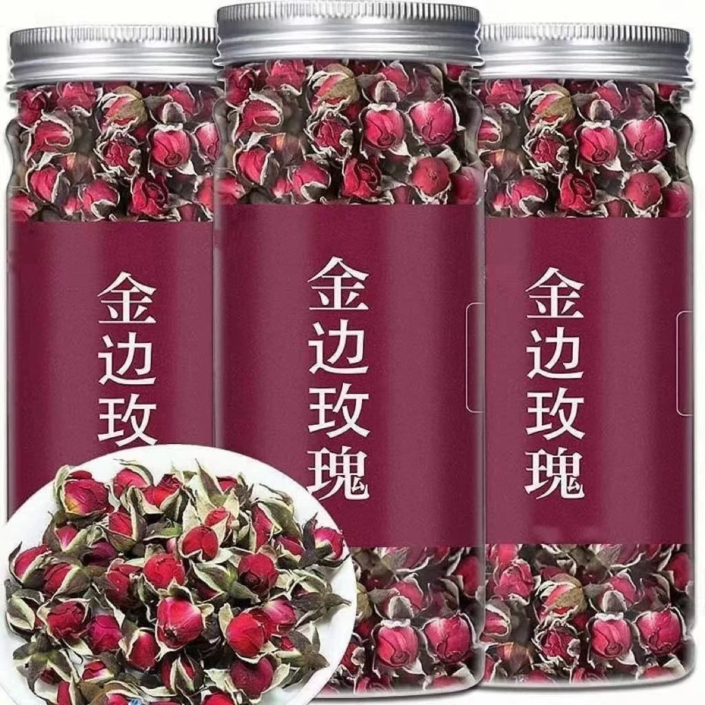 【精选好物】云南金边玫瑰泡水干货玫瑰花茶50g*罐装百合玫瑰花苞蕾
